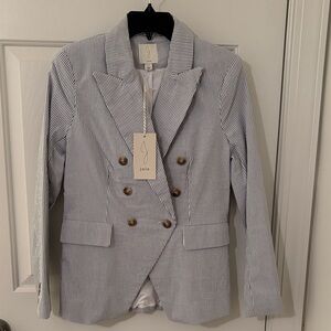 Joie Women's Pinstripe Blazer - Navy and White